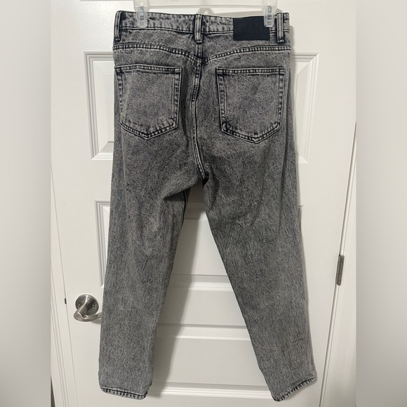 Zara High Rise Jeans Grey Black Acid Wash Denim Size 6 Womens - Picture 2 of 8